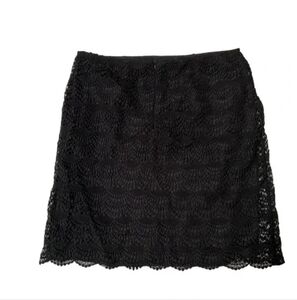Elle Black Scalloped Lace Tiered Eyelet Skirt 4